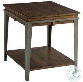 Composite Rich Espresso And Antique Nickel Rectangular End Table