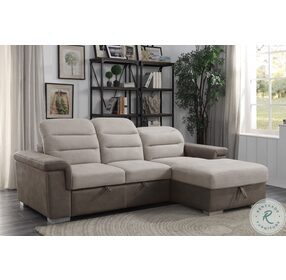 Alfio Beige and Taupe 2 Piece RAF Sectional