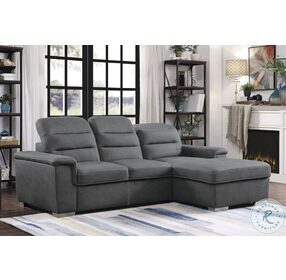 Alfio Gray 2 Piece Sectional With Pull Out Bed