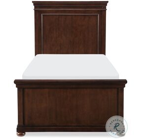 Canterbury Warm Cherry Twin Panel Bed With One Side Storage