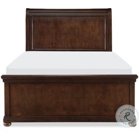 Canterbury Warm Cherry Full Sleigh Bed With One Side Storage