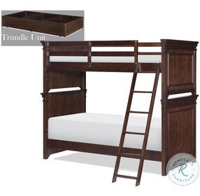 Canterbury Warm Cherry Twin Over Twin Bunk Bed With Trundle