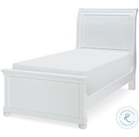 Canterbury Natural White Twin Sleigh Bed