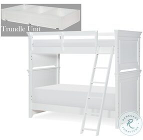 Canterbury Natural White Twin Over Twin Bunk Bed With Trundle