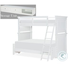 Canterbury Natural White Twin Over Full Bunk Bed With One Side Storage