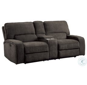 Borneo Chocolate Double Reclining Loveseat With Center Console