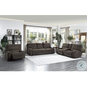 Borneo Chocolate Power Double Reclining Living Room Set With Power Headrest