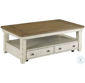 Chambers Medium Brown And Rustic Chalk Rectangular Lift Top Coffee Table