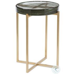 Marilee Gold And Cast Glass Round Accent Table