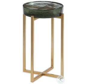 Laine Gold And Cast Glass Round Accent Table