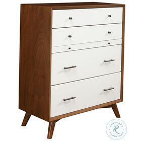 Flynn Acorn And White 4 Drawer Chest With Pull Out Tray
