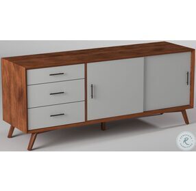 Flynn Acorn And White Large TV Stand