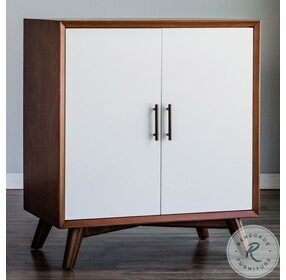 Flynn Acorn And White Small Bar Cabinet