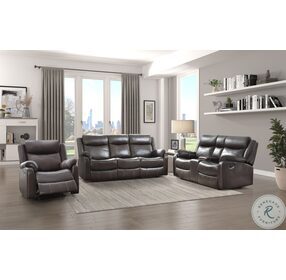 Yerba Dark Brown Double Lay Flat Reclining Living Room Set
