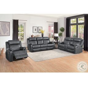 Yerba Dark Gray Double Lay Flat Reclining Living Room Set