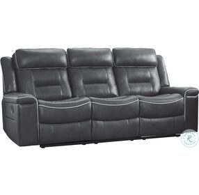 Darwan Dark Gray Double Lay Flat Reclining Sofa