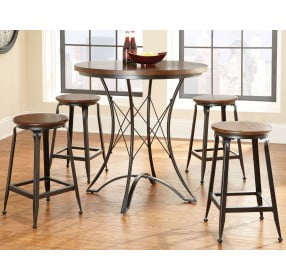 Adele Natural Brown And Black Counter Height Dining Room Set