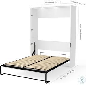 Lumina White Queen Wall Bed and 2 Storage Units