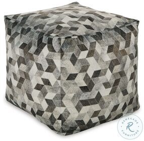 Albermarle Gray And Brown Pouf