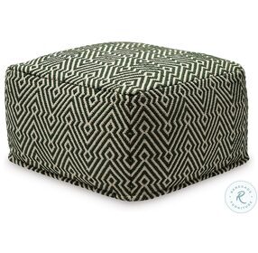 Abacy Green And Ivory Pouf