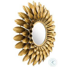 Sunflower Gold Round Mirror