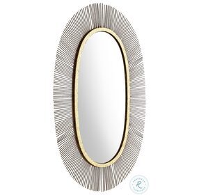 Juju Black And Gold Oval Mirror