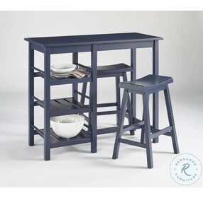 Breakfast Club Slate Blue Counter Height Dining Table Set