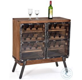 Layover Distressed Caramel And Iron Wine Cabinet