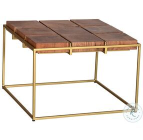 Layover Distressed Natural And Gold Bunching Table