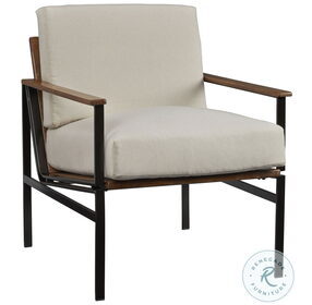 Tilden Ivory and Brown Accent Chair