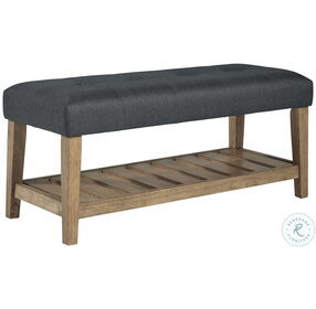 Cabellero Medium Brown And Charcoal Upholstered Accent Bench
