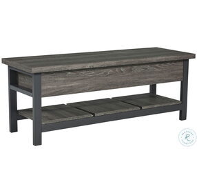 Rhyson Gray And Brown Storage Bench