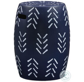 Genemore Navy and White Outdoor Stool