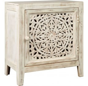 Fossil Ridge Antiqued White Accent Cabinet