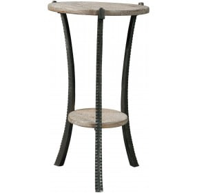 Enderton Whitewashed And Black Accent Table