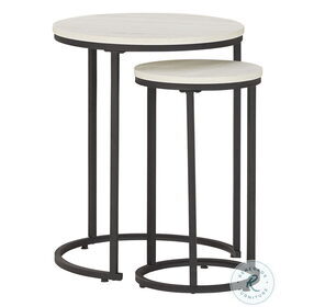 Briarsboro Whitewash And Black Accent Table Set of 2