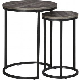 Briarsboro Gray Washed And Black Accent Table Set of 2