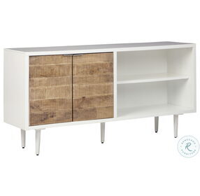 Shayland White And Light Brown Accent Cabinet