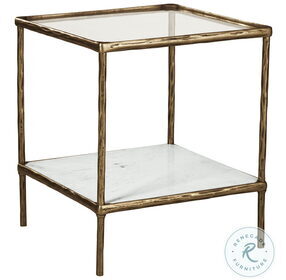 Ryandale Antiqued Brass Tone Accent Table
