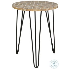 Drovelett White Black And Natural Accent Table