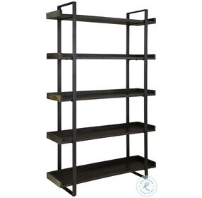 Kevmart Grayish Brown and Black Bookcase