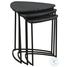 Olinmere Matte Black Accent Table Set of 3