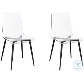 A La Carte Clear Acrylic And Black Dining Chair Set Of 2
