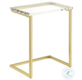 A La Carte Clear Acrylic And White C End Table