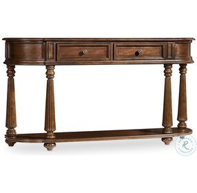 Leesburg Traditional Mahogany Demilune Hall Console Table