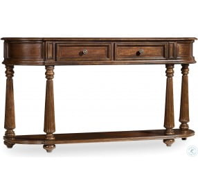 Leesburg Brown Demilune Hall Console