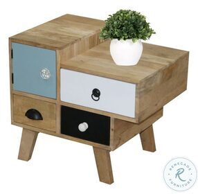 Outbound Natural And Multi Small Nightstand