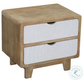 Outbound Natural And Deco White Nightstand