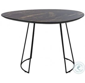 Brooks Faux Gray Sandstone And Black Side Table