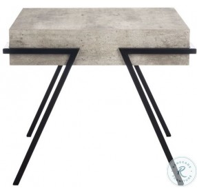 Jett Light Gray And Black Square Accent Table